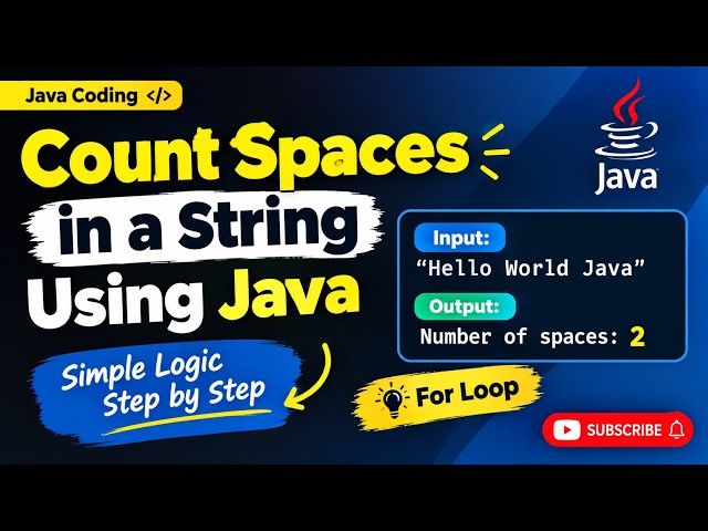 Count Spaces in a String Using Java | Java Coding Logic & Interview Question