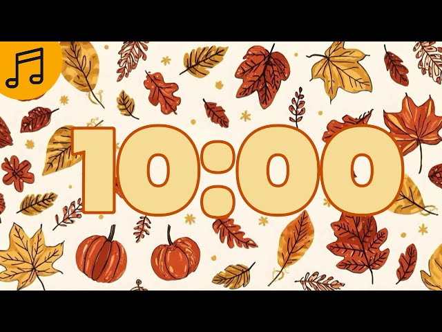 10 Minute Autumn Classroom Countdown Timer | Fall Theme 🍁🍂  Soothing Songs 🍁🍂 🎶