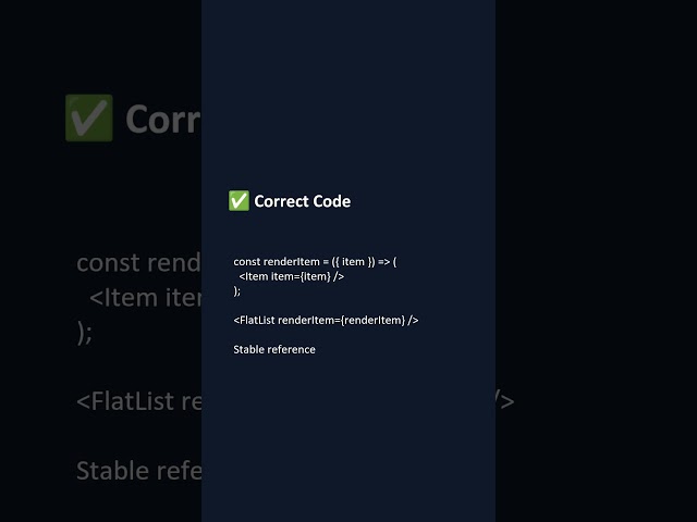 Follow for daily React Native fixes.#reactnative #performance #coding #flatlist #android #ios