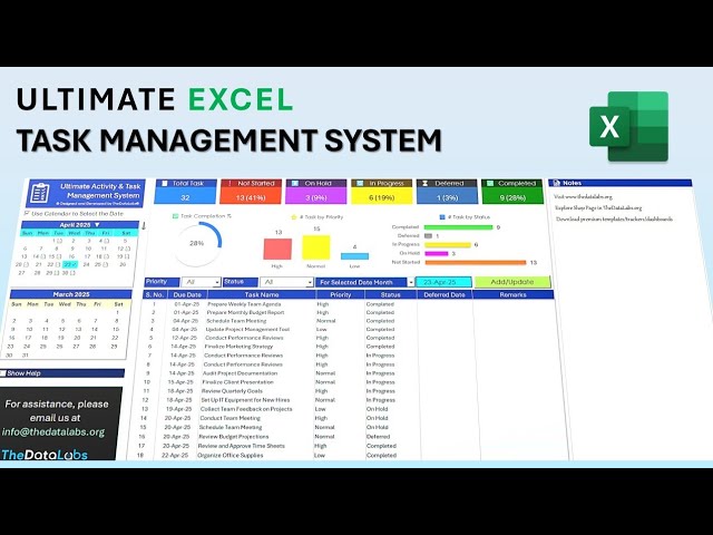 Ultimate Task Management, To-Do List, and Daily Activity Tracker in Excel and VBA [Premium Tool]