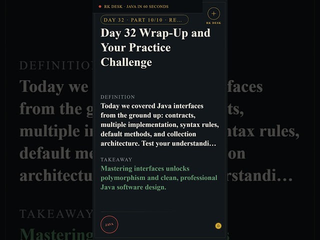 Day 32 Pt 10/10: Day 32 Wrap-Up and Your Practice Challenge #Shorts