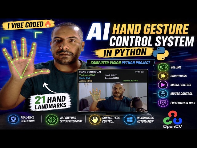 AI Hand Gesture Control System in Python | Computer Vision Python Project