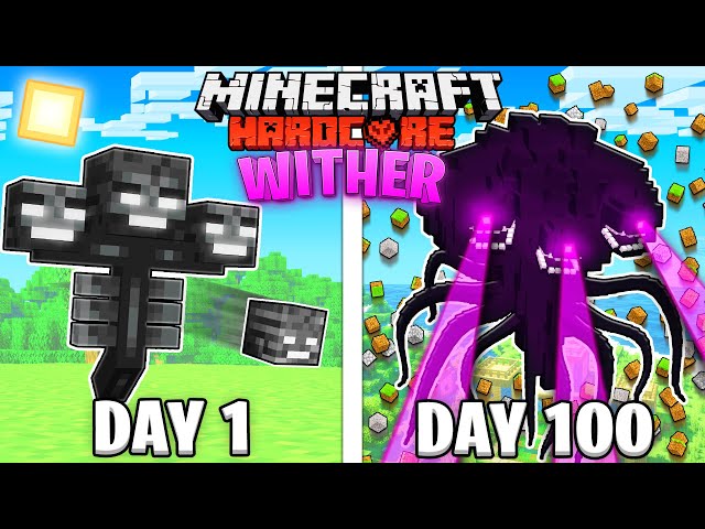 I Survived 100 Days as a WITHER in HARDCORE Minecraft!