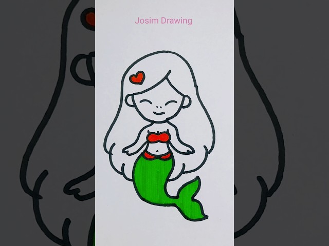 HOW TO DRAW A KAWAII MERMAID #mermaid #howtodraw #drawing #draw