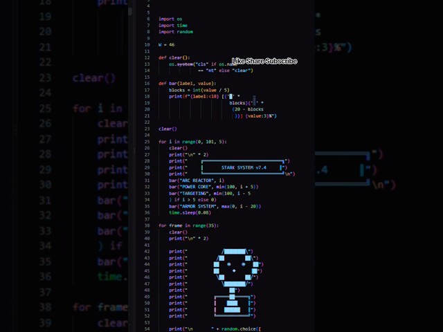 IRON MAN Just Booted Up in Python 🤖⚡ #Python #Coding #Shorts