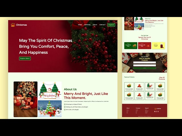 Build A Responsive Christmas Website Design using HTML CSS and JavaScript
