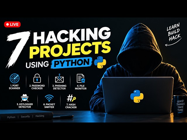 Learn Ethical Hacking by Building 7 Python Projects | Live Sessions | Python hacking