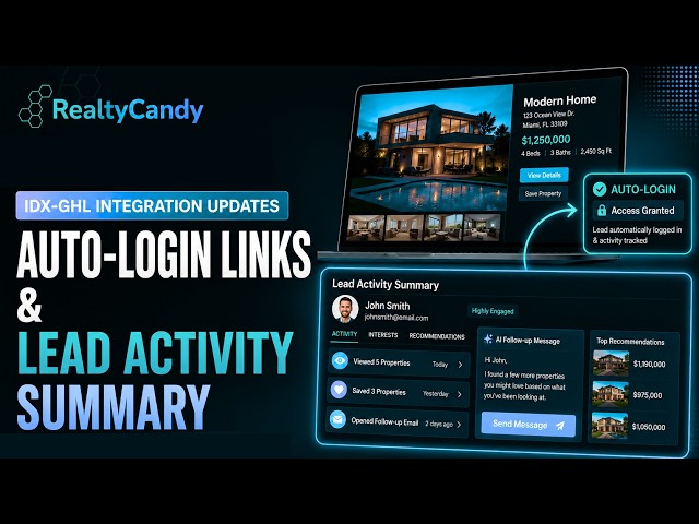Auto-Login Links & Lead Activity Summary —  IDX-GHL Integration Updates