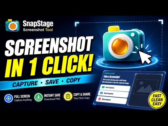 SnapStage - Screenshot Tool Web Utility Project | Mini Project 2026 Source Code