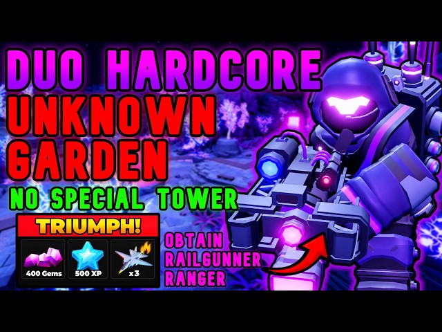 DUO Hardcore On UNKNOWN GARDEN No Special Tower - Full Guide + Doc | Tower Defense Simulator TDS