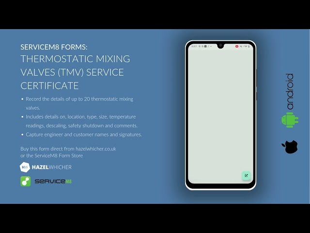 ServiceM8 Forms - TMV Thermostatic Mixing Valves Service Certificate