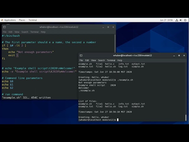 Bash Shell Programming - Parameters, Conditionals, & Loops