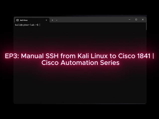 Manual SSH from Kali Linux to cisco1841