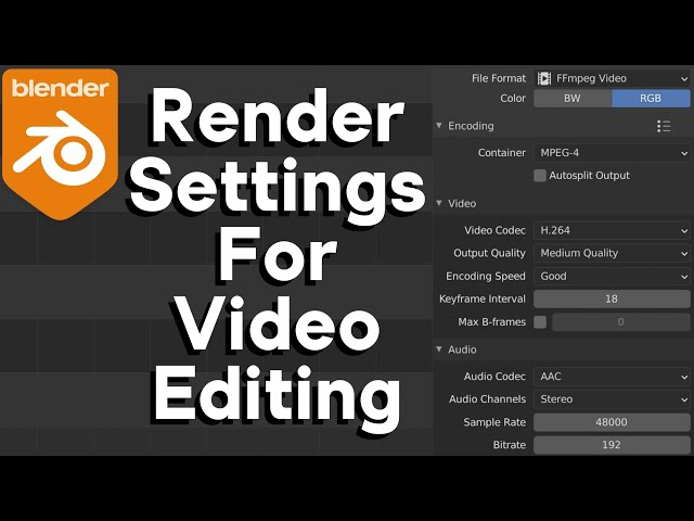 Render Settings for Video Editing (Blender Tutorial)