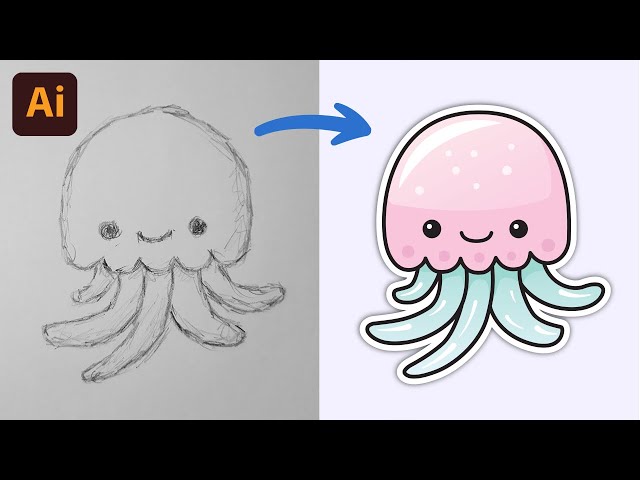 Turn Your Sketch into a Sticker | Adobe Illustrator Tutorial