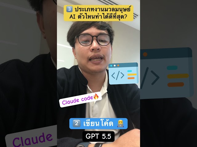 3️⃣ ประเภทงานมวลมนุษย์AI ตัวไหนทำได้ดีที่สุด? #datacookie #genai #chatgpt #gemini #claude