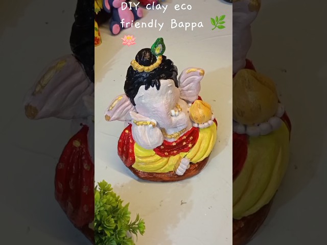 DIY clay cute Eco friendly Bappa 🌿🪴#shorts #reels #trending #viral #diy #viralvideo