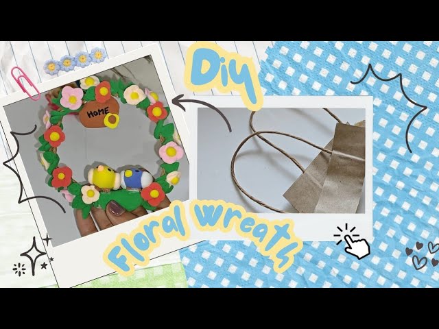 Diy Home decor cute🌸Flower Wreath💐| DIY Clay Art 🎨#handmade #diy #art #diycrafts #clayart #homedecor