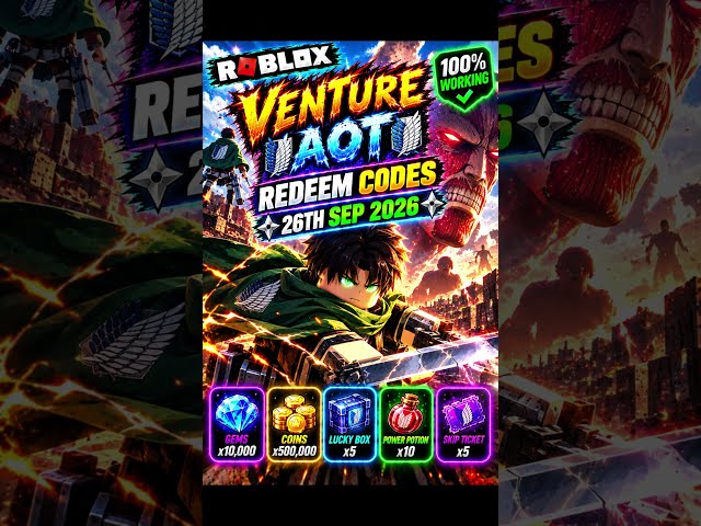 Roblox Venture AOT Codes | Venture AOT Redeem Codes
