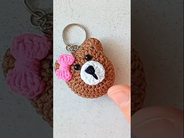 🐻 Crochet Bear Keychain Tutorial | Easy Amigurumi Bear Keychain  #crochet