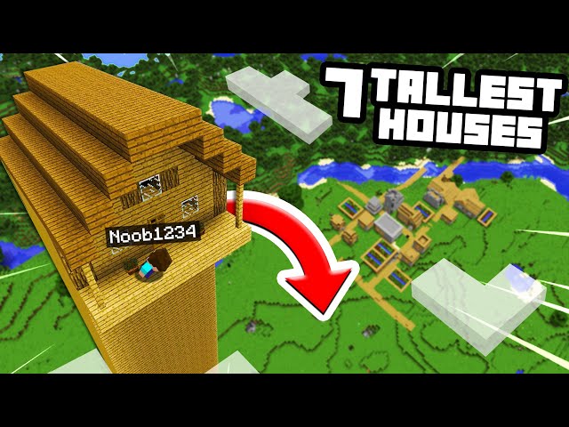 Top 7 TALLEST Houses In Minecraft To Hide From Noob1234! ( Preston Minecraft)