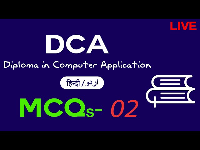 DCA (Diploma in Computer Application) - MCQs - 02 | Hindi | KB Tech India