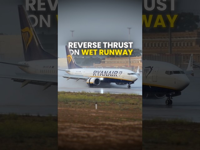 Airplane Reverse Thrust VS Wet Runway