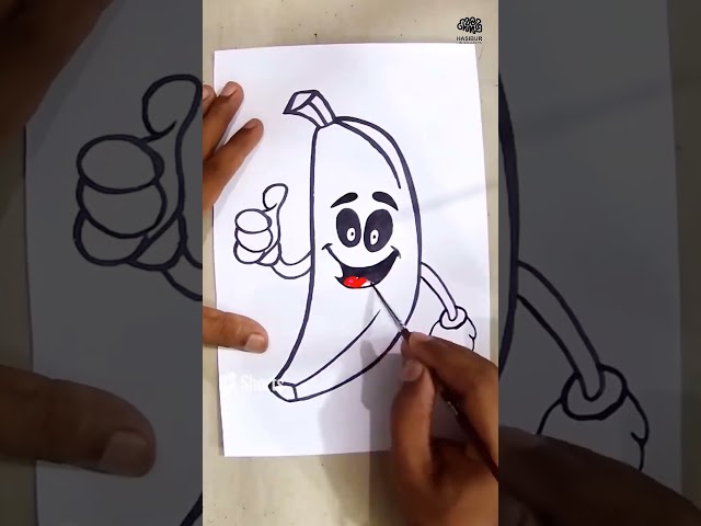 How to draw a Cartoon Banana #shorts #banana