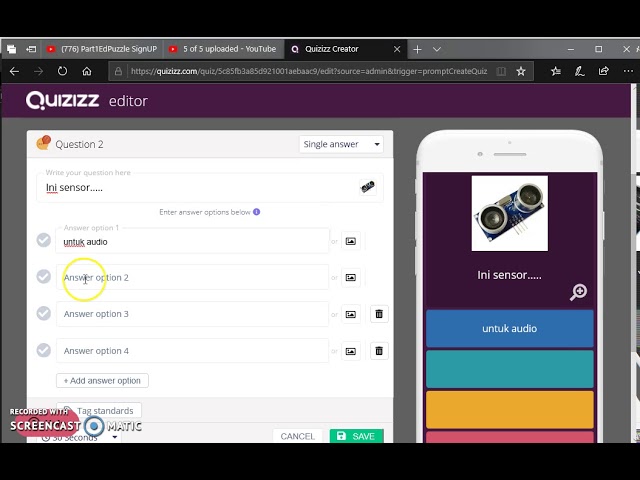 Part1Quizizz SIgnUp Create Quiz (Bengkel EdTech FTSM)