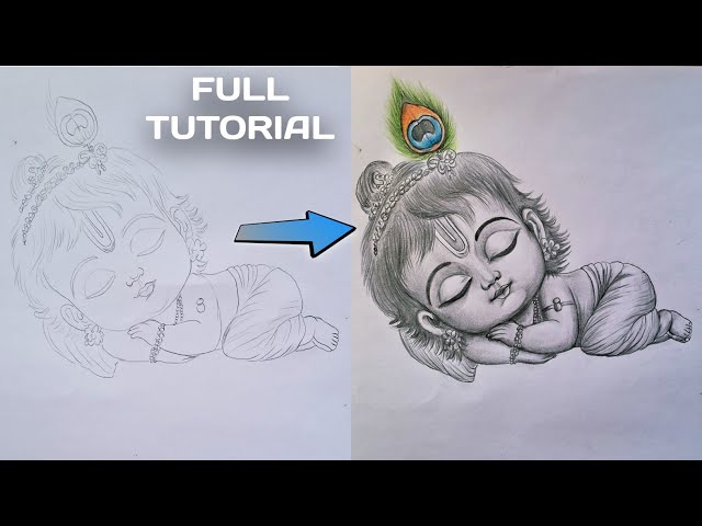 Little Krishna Sketching and Shading Full Tutorial - Almost 1 hour | Step-by-Step Drawing