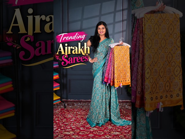 These Ajrakh Sarees Are TRENDING! 🔥✨ | She Needs Saree World #saree #trending #shorts