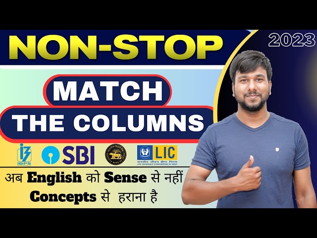 Match The Columns for bank po | Pre to Mains COLUMN BASED QUESTIONS |  Varun Chitra | StudyQuick