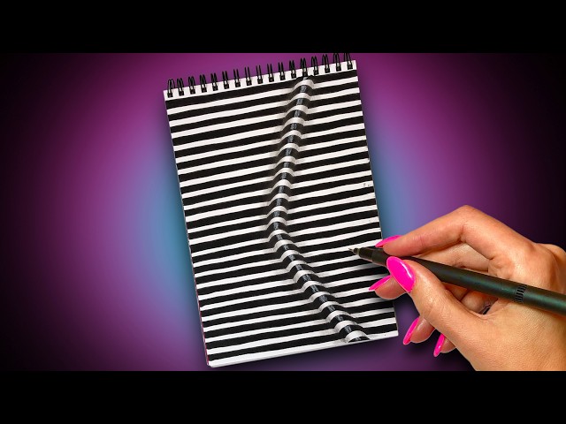 3D Optical Illusion Drawing ✨ | Easy Zentangle & Op Art