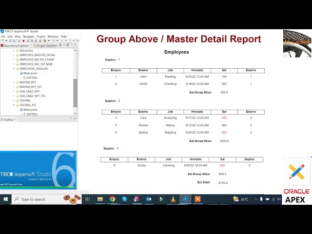 How to Create Group Above / Master Detail Report / Jasper Report Server | Mr Gactack