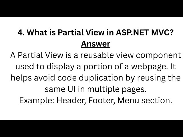 Top ASP.NET MVC Interview Questions and Answers | .NET Developer Interview Preparation