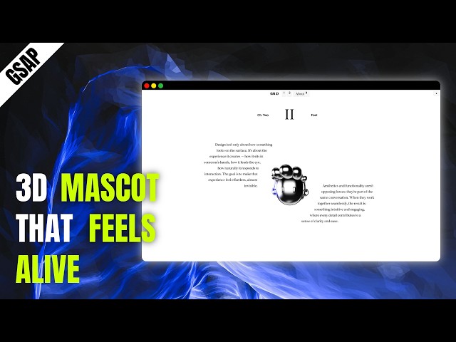 This GSAP 3D Mascot Feels Alive (Interactive Cursor FX)
