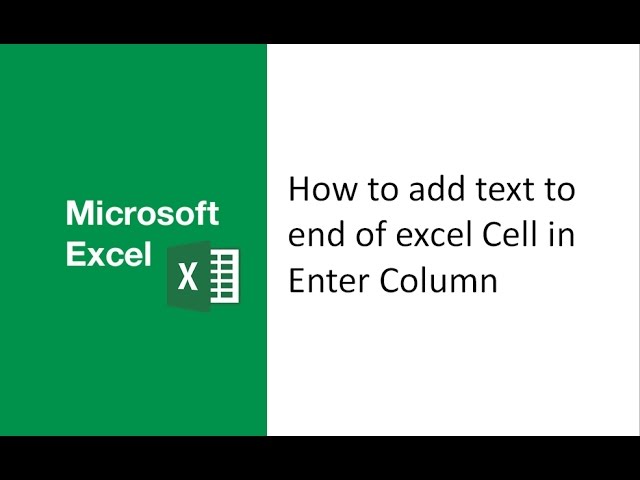 how to add text to the end of all cells in excel , How to add text to end of excel cell, ms excel