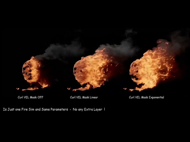 Houdini Pyro Fire | Custom Curl Mask Layer Simulation + HIP File