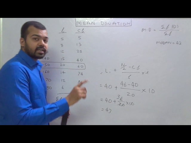 Mean Deviation from median Continuous series