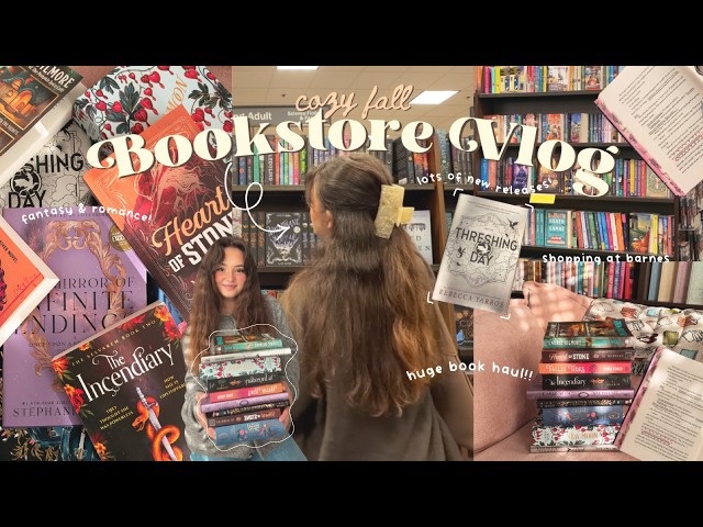 [cozy fall bookstore vlog 💌🍂☕️] book shopping for new releases & book haul!