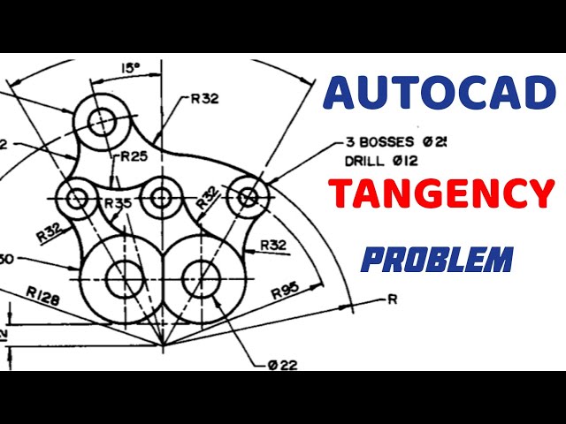 Autocad - Tangency Problems in | Technical Drawing | Engineering Drawing