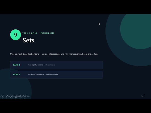 Python: C9 | Sets | Hindi