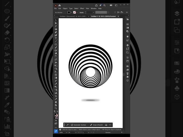 3D Circular Ring Effect in Illustrator 🔥 | #Shorts #adobeillustrator #graphicdesign #vector