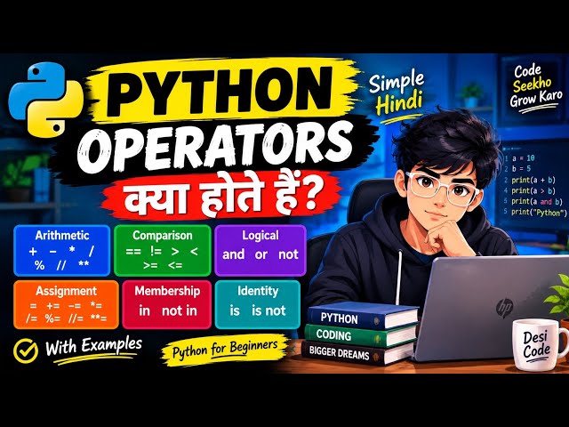 Python Operators Explained in Hindi | Python Tutorial for Beginners #desicode