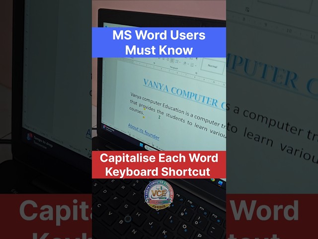 In MS word Make the 1st letter of each word capital using keyboard shortcut