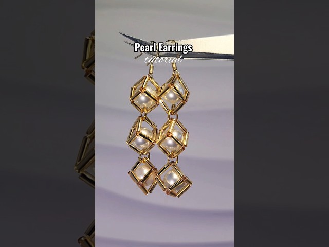 pearl earrings #preppy #tutorial #diy #beadedjewelry
