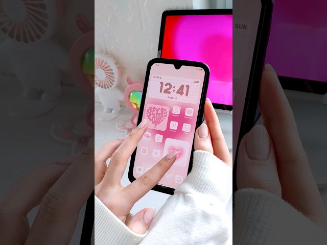 make your homescreen aesthetic 🎀 pink theme *tutorial* ♡ samsung galaxy