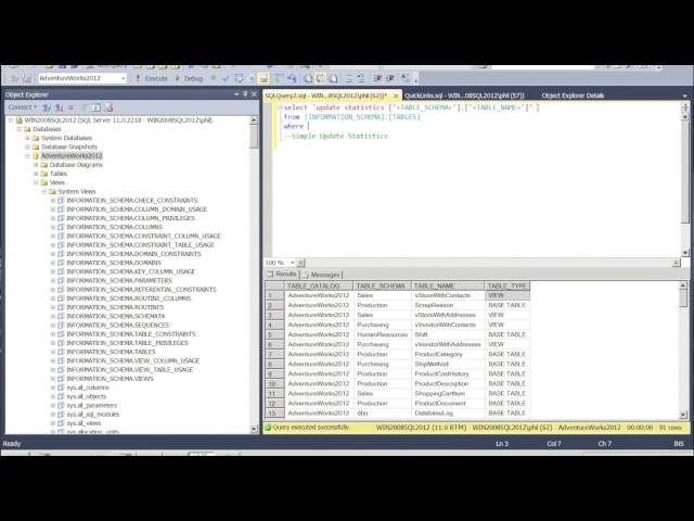 Using Information_Schema views to generate T-SQL