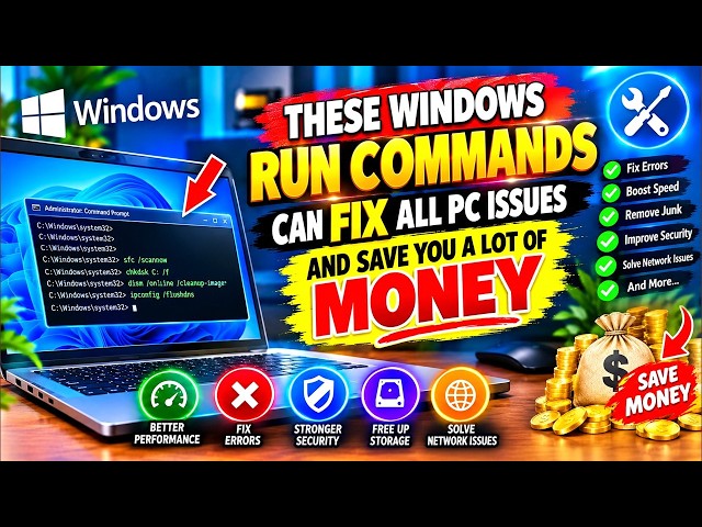 These RUN Commands Can Fix Common  Laptop Problems FAST, Saves You Money!