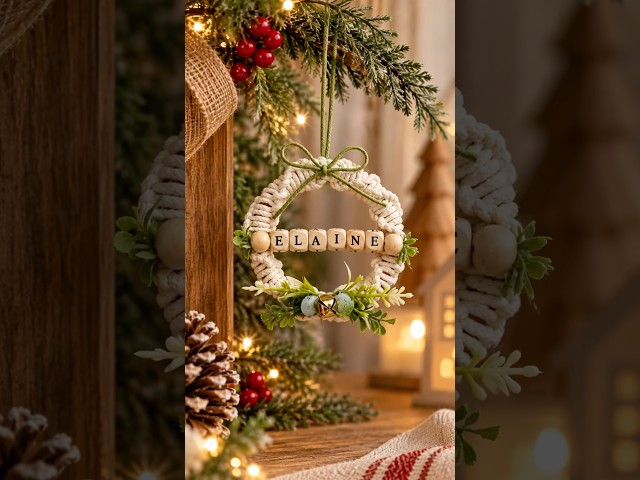 DIY Mini Macramé Decorative Wreath #diy #macrame #christmas #navidad #craft #creative-decor
